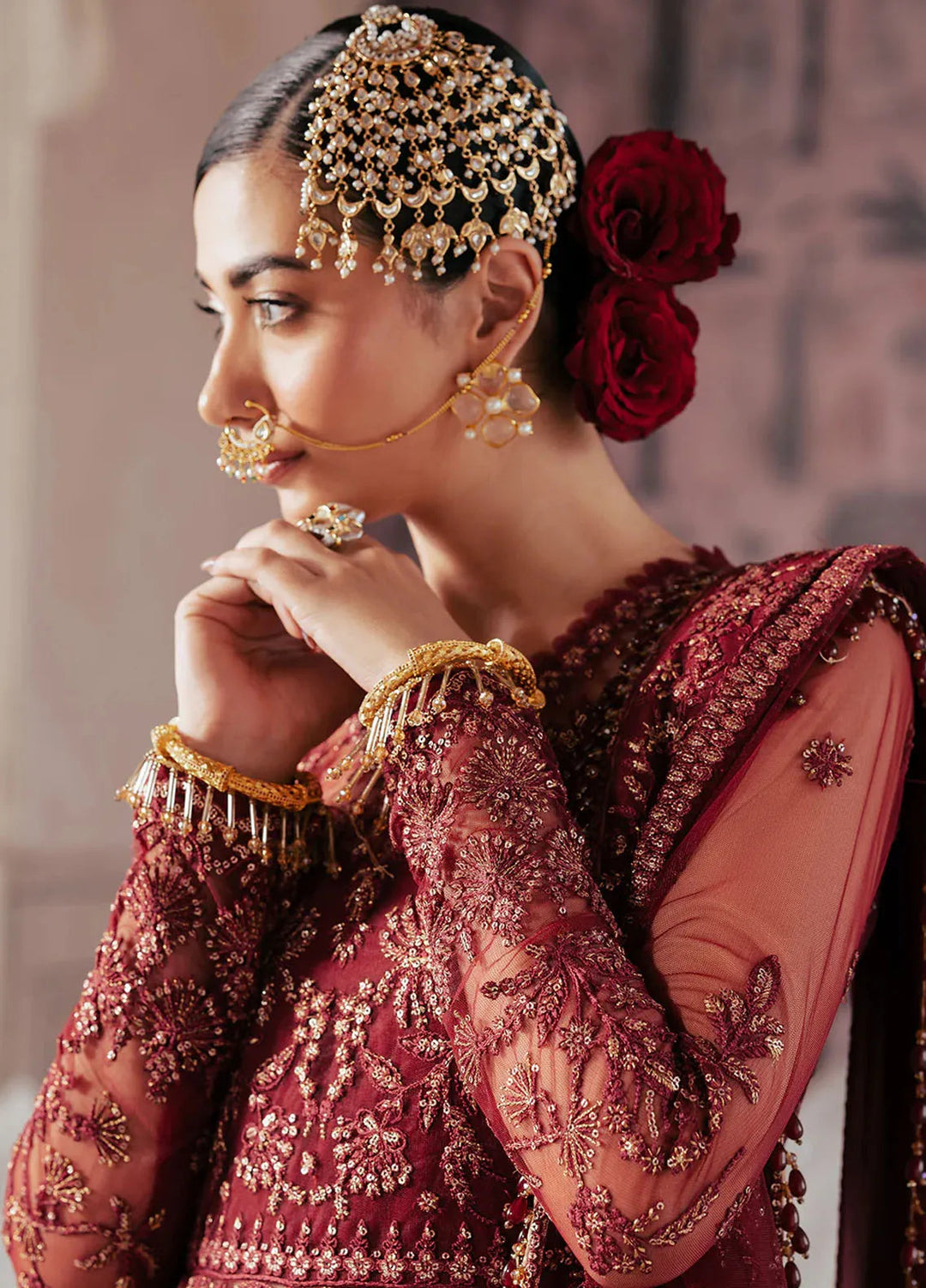 Silsila by Saad Shaikh Embroidered Net Suits Unstitched 4 Piece SSK24SL Elaila - Festive Collection