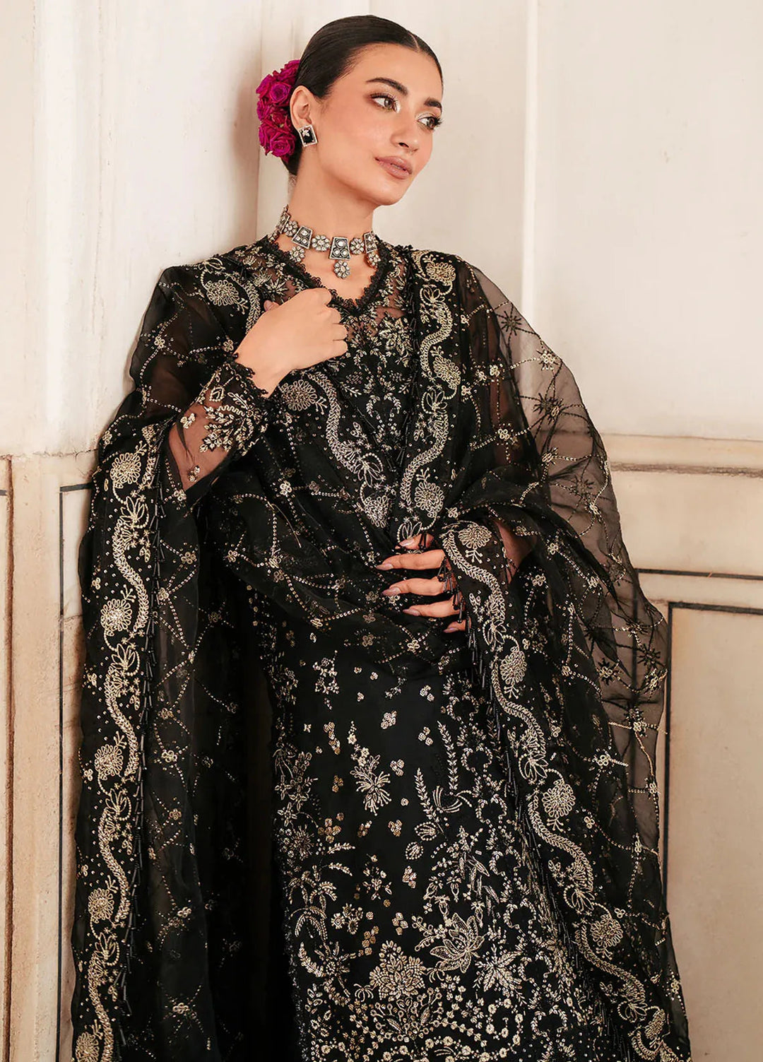 Silsila by Saad Shaikh Embroidered Organza Suits Unstitched 4 Piece SSK24SL Amaya - Festive Collection