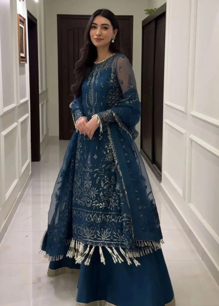 Silsila by Saad Shaikh Embroidered Organza Suits Unstitched 4 Piece SSK24SL Evara - Festive Collection