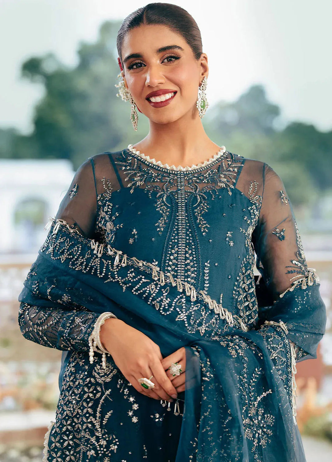 Silsila by Saad Shaikh Embroidered Organza Suits Unstitched 4 Piece SSK24SL Evara - Festive Collection