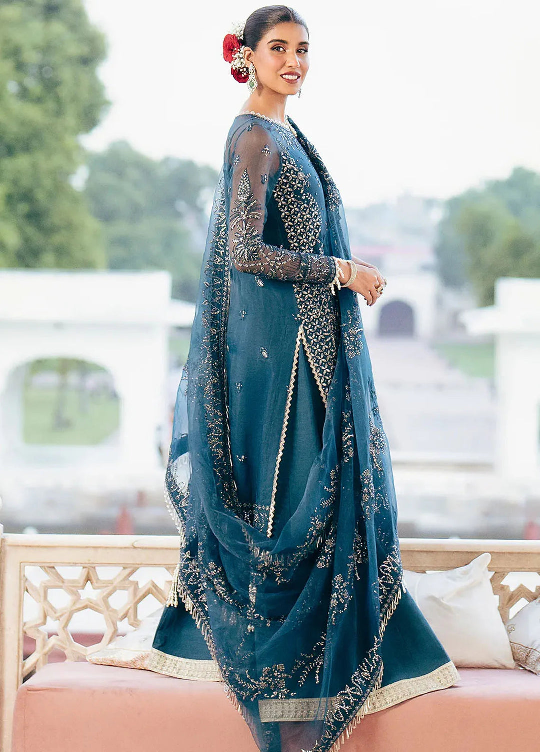 Silsila by Saad Shaikh Embroidered Organza Suits Unstitched 4 Piece SSK24SL Evara - Festive Collection