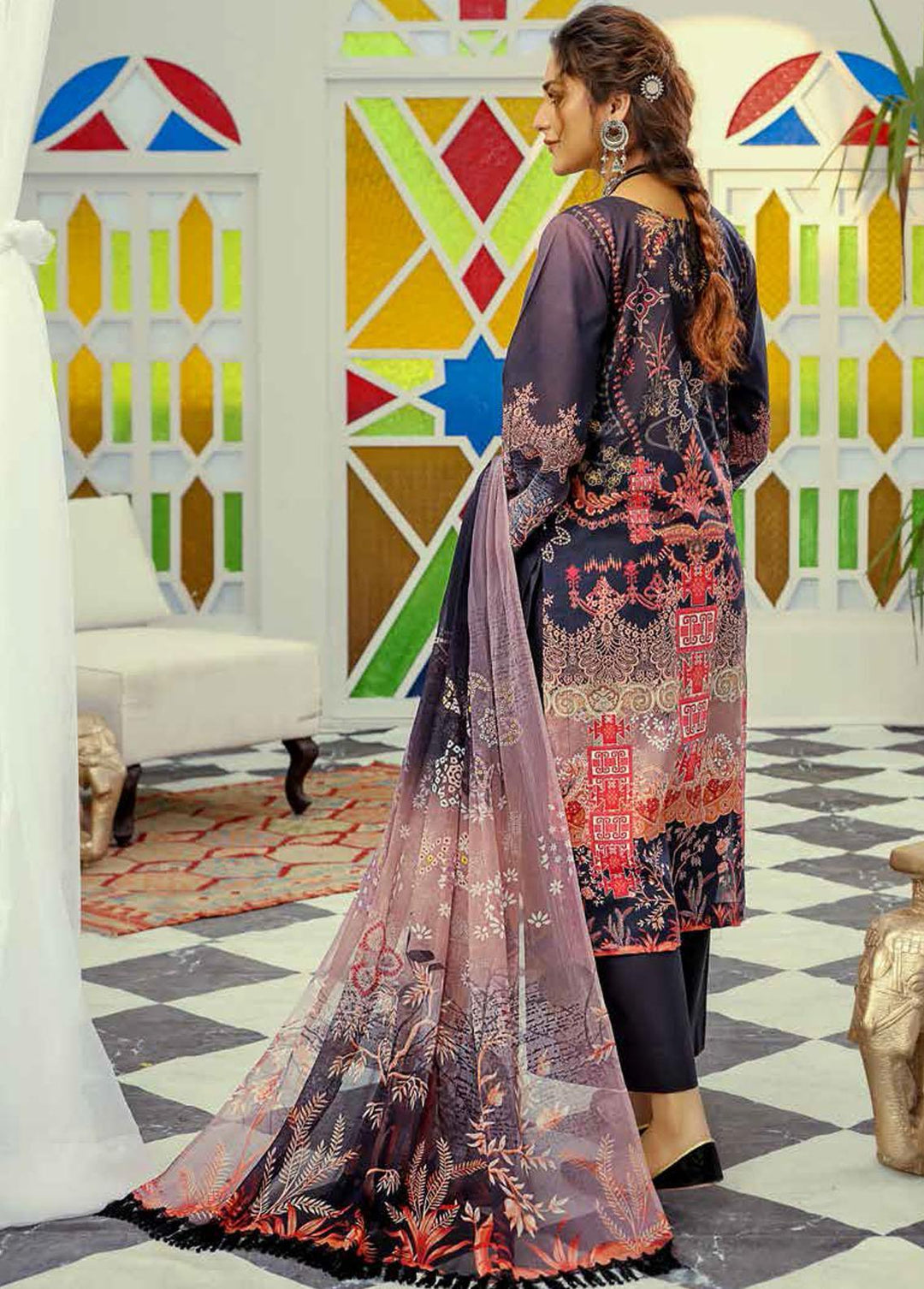 Silver Series By Riaz Arts Embroidered Lawn Suits Unstitched 3 Piece RA22SS 02 - Summer Collection