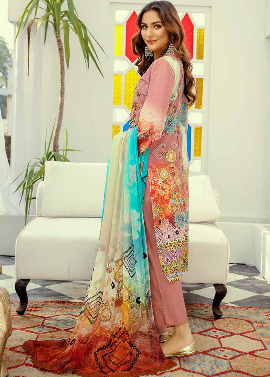Silver Series By Riaz Arts Embroidered Lawn Suits Unstitched 3 Piece RA22SS 09 - Summer Collection