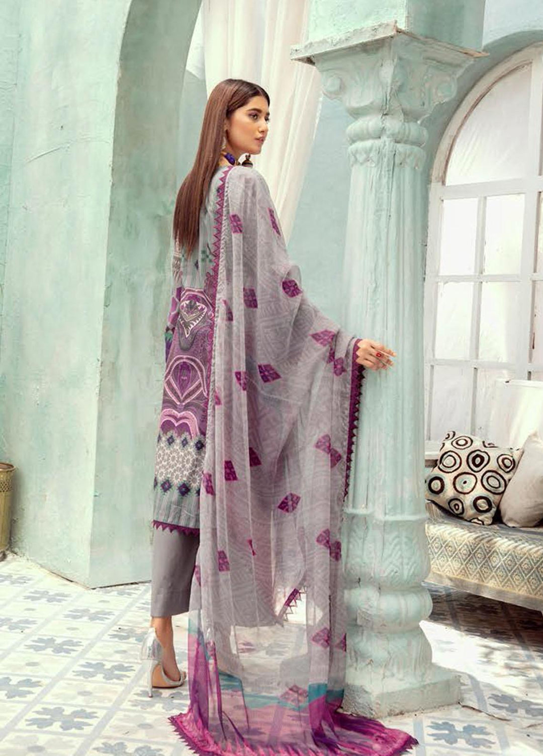 Silver Series by Riaz Arts Embroidered Lawn Suits Unstitched 3 Piece RA21SS 03 - Summer Collection