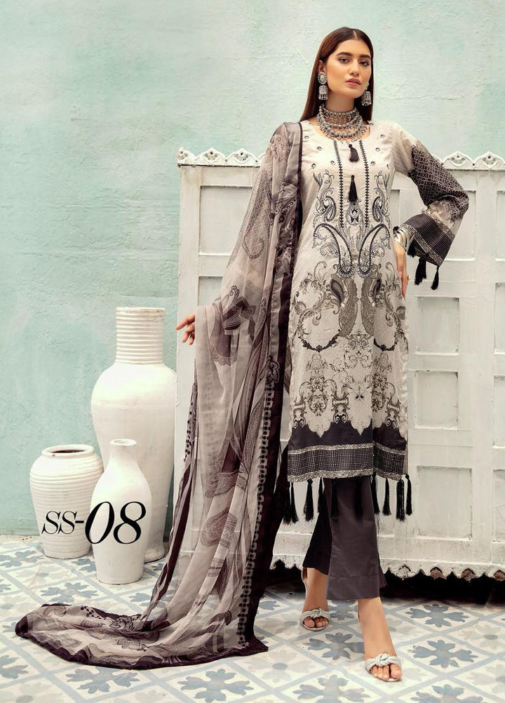 Silver Series by Riaz Arts Embroidered Lawn Suits Unstitched 3 Piece RA21SS 08 - Summer Collection