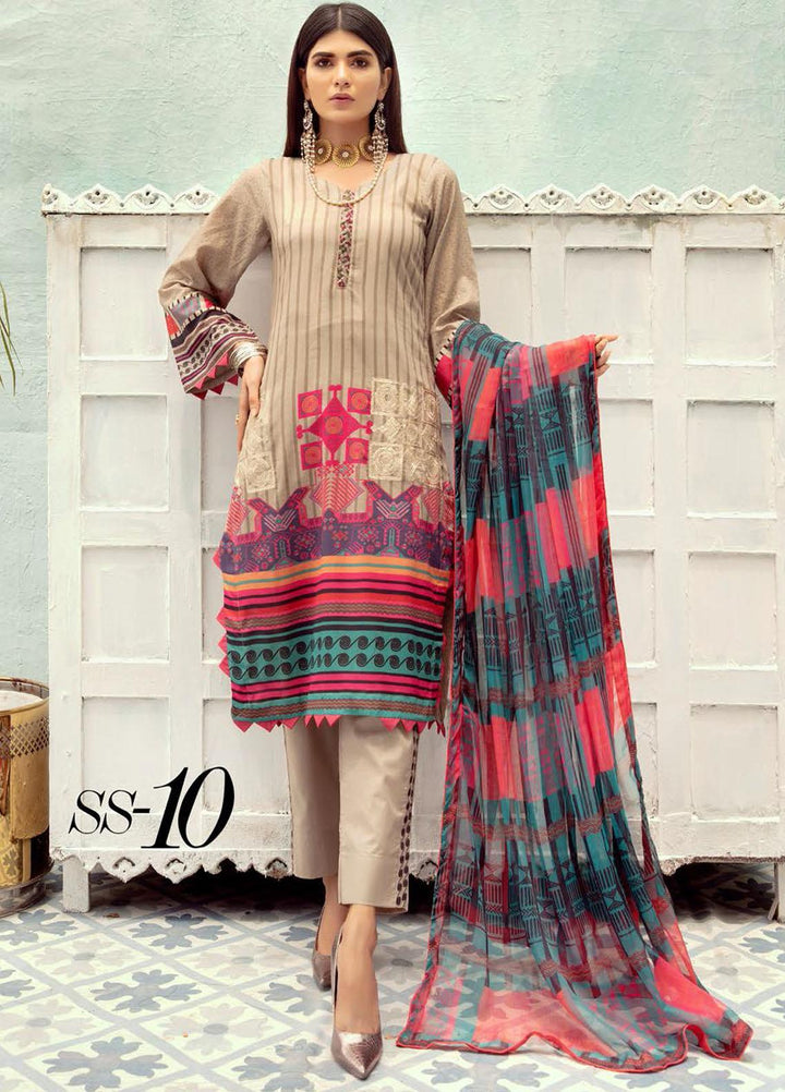 Silver Series by Riaz Arts Embroidered Lawn Suits Unstitched 3 Piece RA21SS 10 - Summer Collection