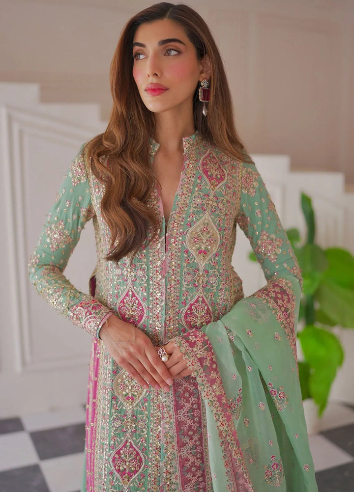 Singhar By Qalamkar Embroidered Raw Silk Suit Unstitched 3 Piece QLM24SW RF-05 Neva - Luxury Collection