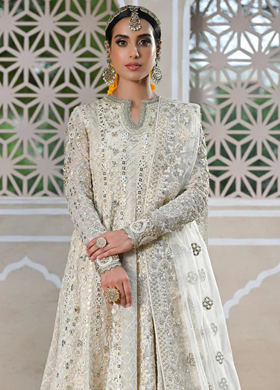 Singhar By Qalamkar Embroidered Chiffon Suit Unstitched 3 Piece QLM24SW RF-03 Bahar - Luxury Collection