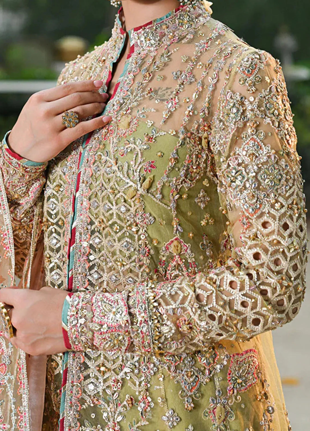 Singhar By Qalamkar Embroidered Net Suit Unstitched 3 Piece QLM24SW RF-07 Halena - Luxury Collection