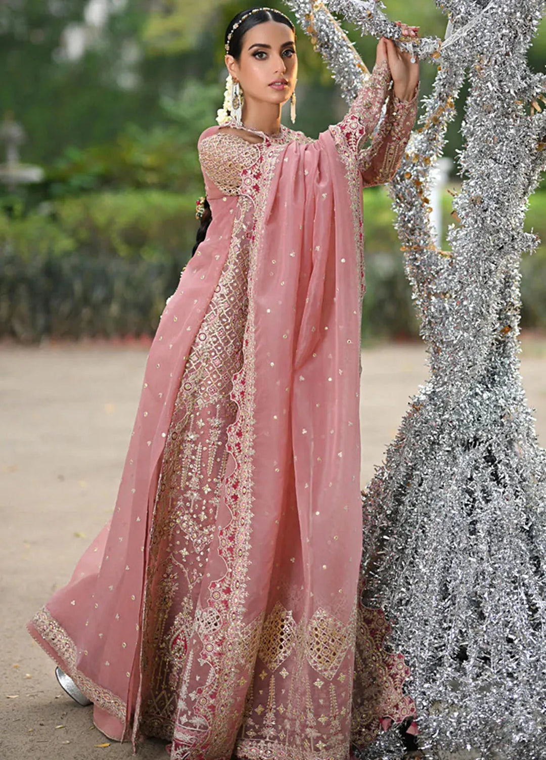 Singhar By Qalamkar Embroidered Organza Suit Unstitched 3 Piece QLM24SW RF-02 Saleha - Luxury Collection