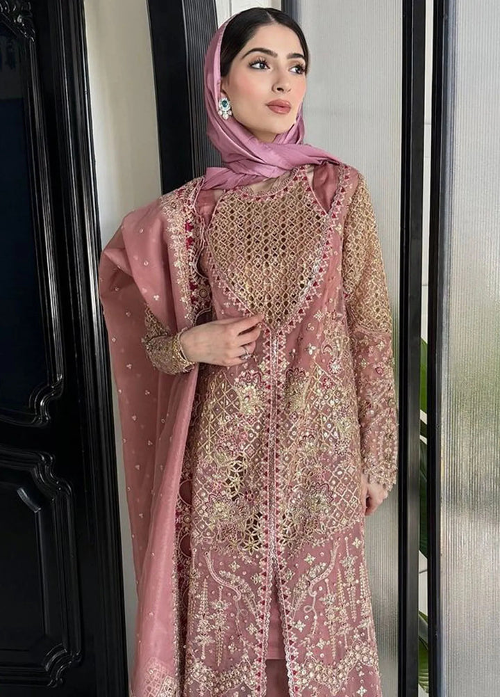 Singhar By Qalamkar Embroidered Organza Suit Unstitched 3 Piece QLM24SW RF-02 Saleha - Luxury Collection