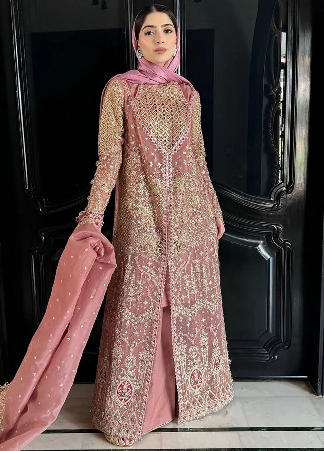 Singhar By Qalamkar Embroidered Organza Suit Unstitched 3 Piece QLM24SW RF-02 Saleha - Luxury Collection