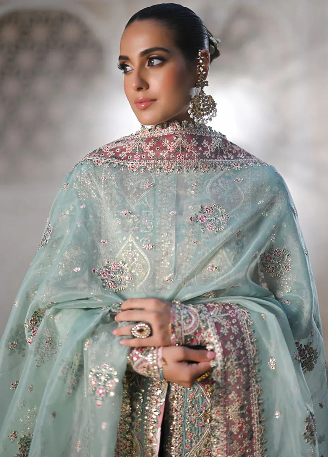 Singhar By Qalamkar Embroidered Raw Silk Suit Unstitched 3 Piece QLM24SW RF-05 Neva - Luxury Collection