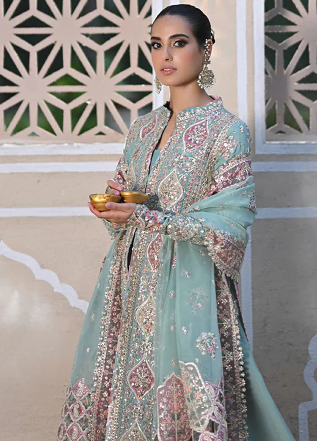 Singhar By Qalamkar Embroidered Raw Silk Suit Unstitched 3 Piece QLM24SW RF-05 Neva - Luxury Collection