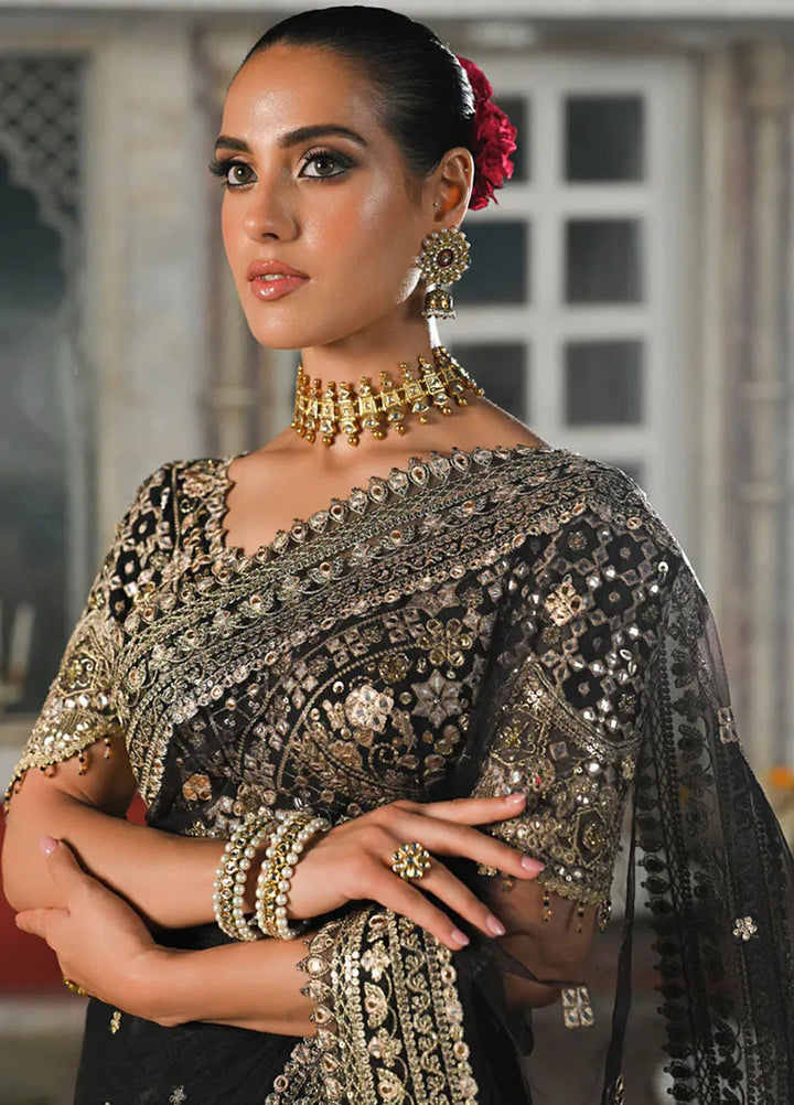 Singhar By Qalamkar Embroidered Raw Silk Unstitched Saree QLM24SW RF-08 Minha - Luxury Collection