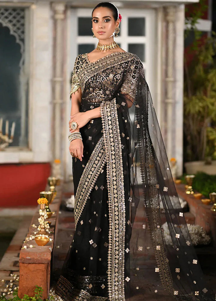 Singhar By Qalamkar Embroidered Raw Silk Unstitched Saree QLM24SW RF-08 Minha - Luxury Collection