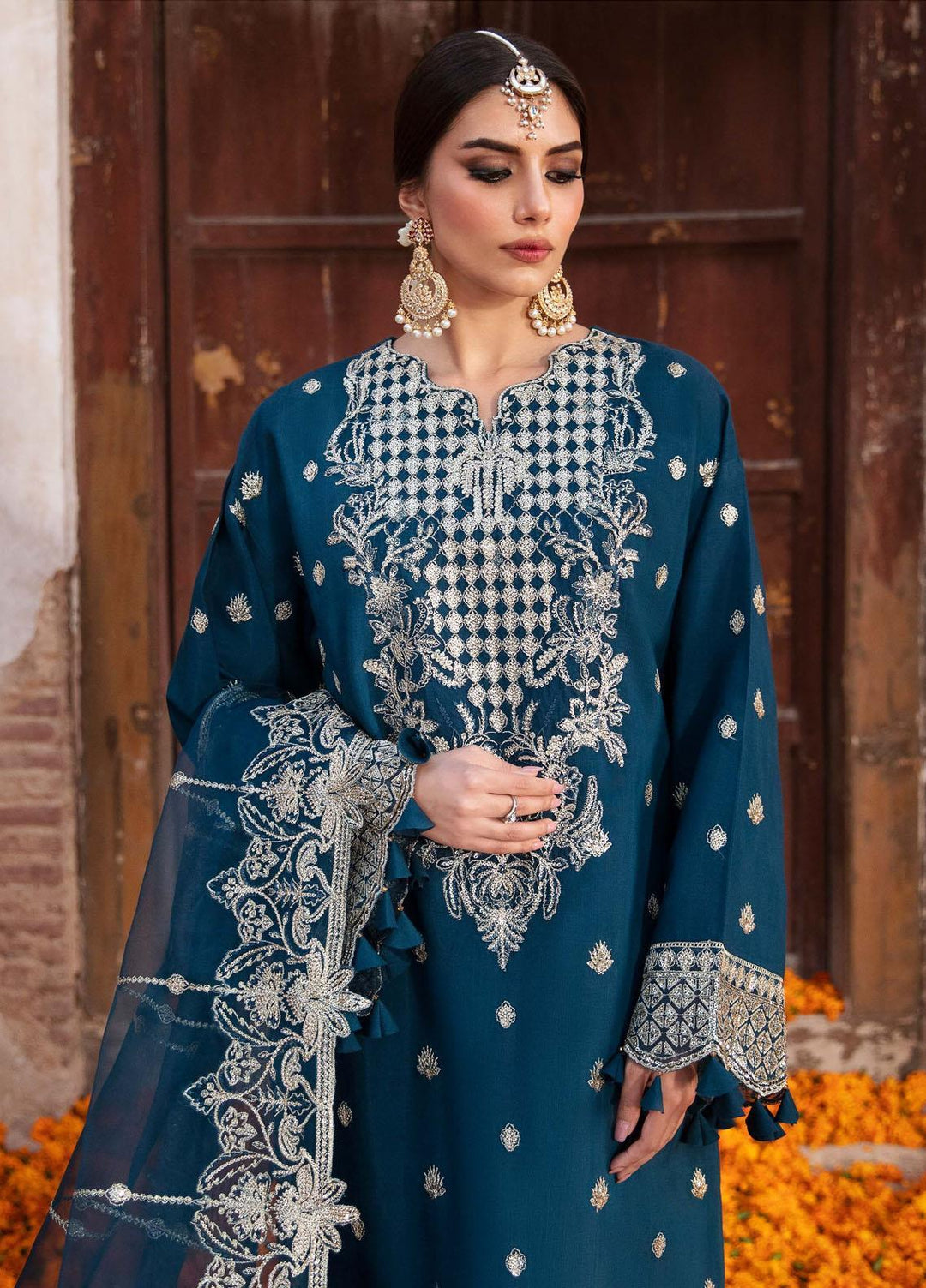 Singhar By Saad Shaikh Embroidered Raw Silk Suits Unstitched 3 Piece SSK23SG Amara - Festive Collection