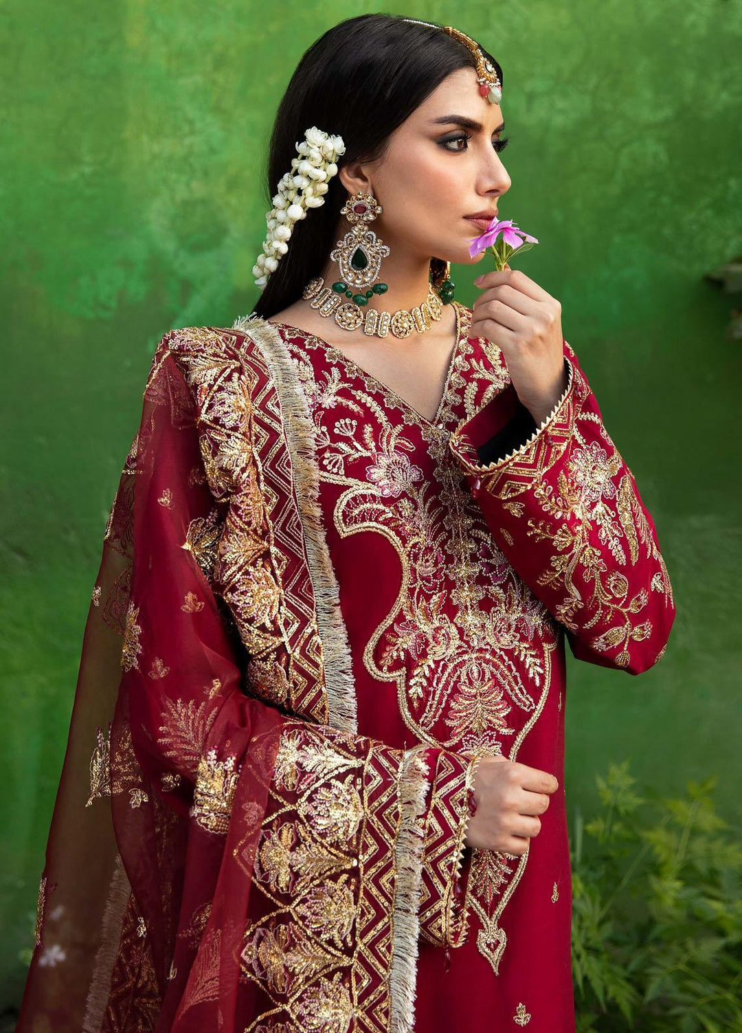 Singhar By Saad Shaikh Embroidered Raw Silk Suits Unstitched 3 Piece SSK23SG Iksha - Festive Collection