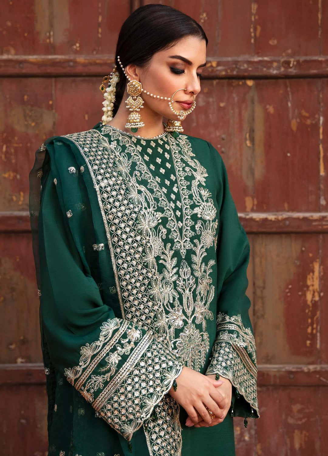 Singhar By Saad Shaikh Embroidered Raw Silk Suits Unstitched 3 Piece SSK23SG Inaya - Festive Collection