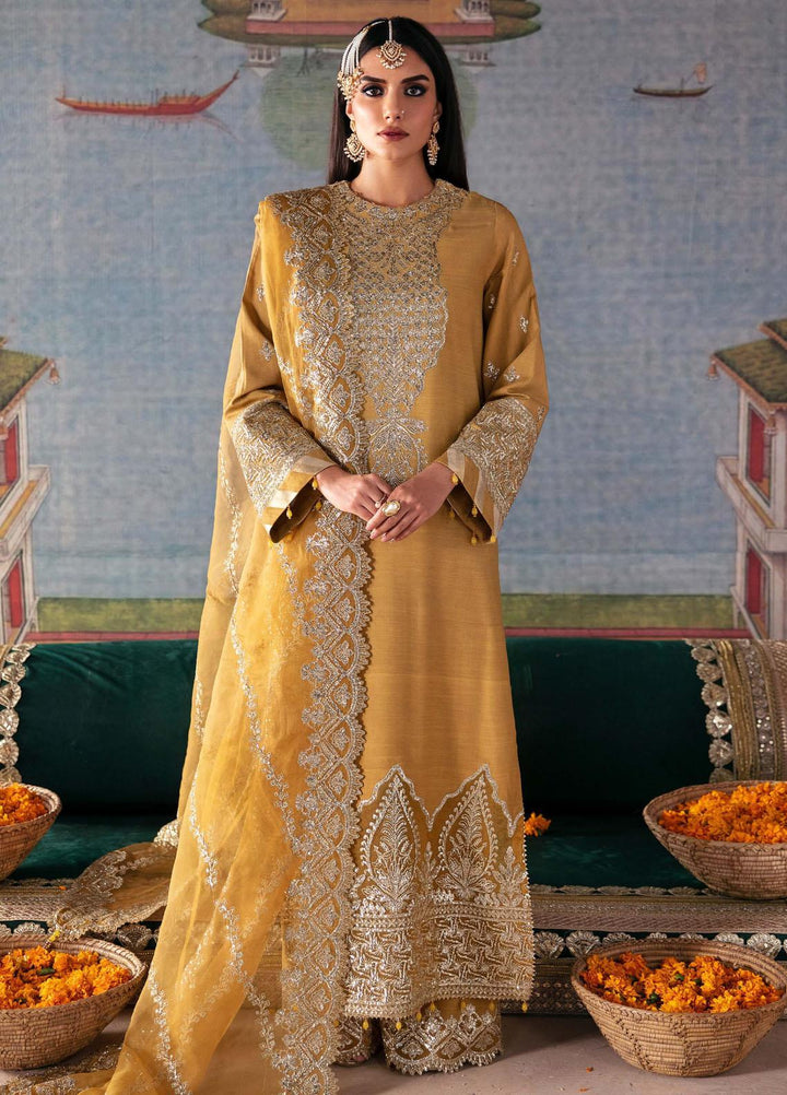 Singhar By Saad Shaikh Embroidered Raw Silk Suits Unstitched 3 Piece SSK23SG Mayal - Festive Collection