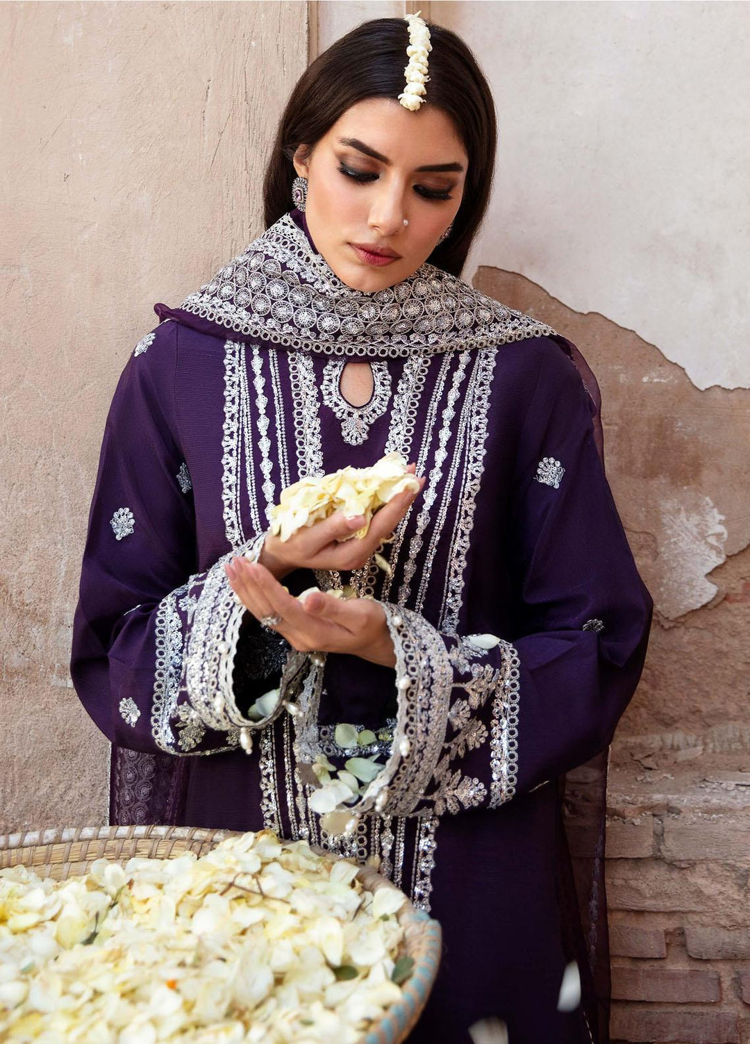 Singhar By Saad Shaikh Embroidered Raw Silk Suits Unstitched 3 Piece SSK23SG Rajkhumari - Festive Collection