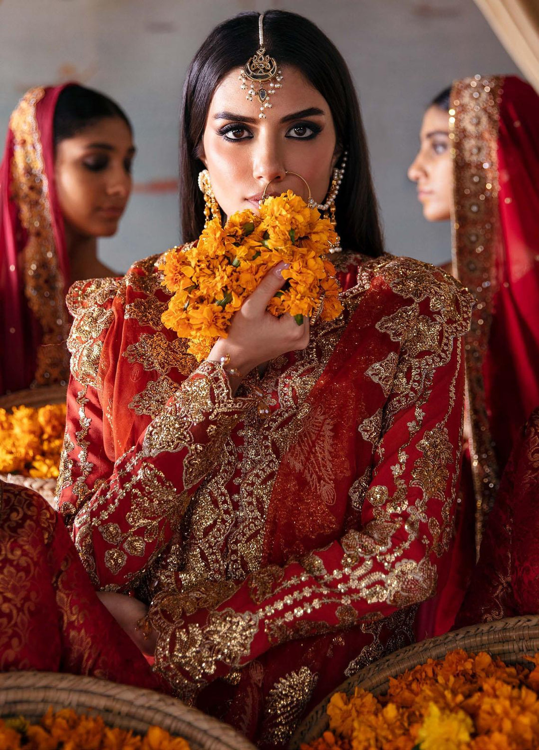 Singhar By Saad Shaikh Embroidered Raw Silk Suits Unstitched 3 Piece SSK23SG Rani - Festive Collection