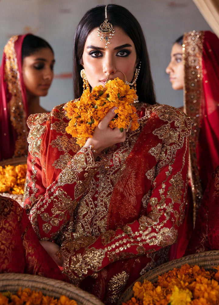 Singhar By Saad Shaikh Embroidered Raw Silk Suits Unstitched 3 Piece SSK23SG Rani - Festive Collection