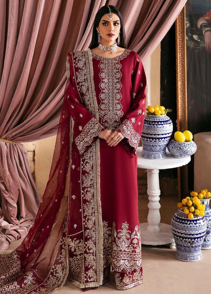 Singhar By Saad Shaikh Embroidered Raw Silk Suits Unstitched 3 Piece SSK23SG Raqs - Festive Collection