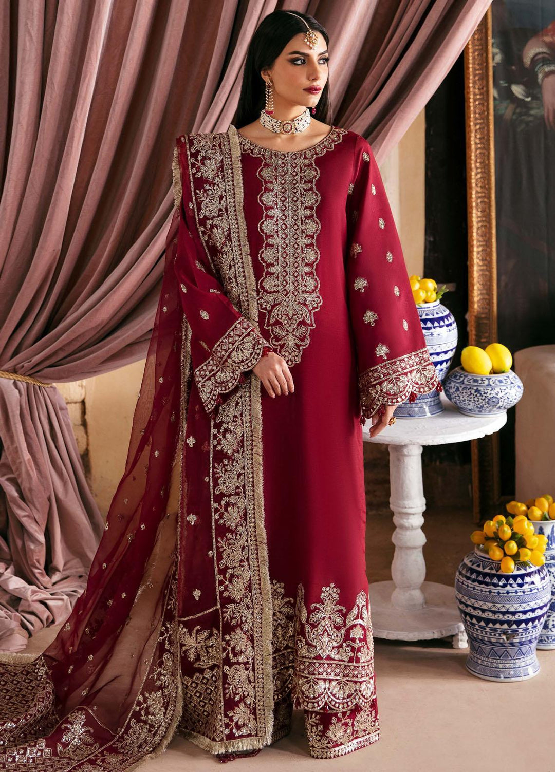Singhar By Saad Shaikh Embroidered Raw Silk Suits Unstitched 3 Piece SSK23SG Raqs - Festive Collection