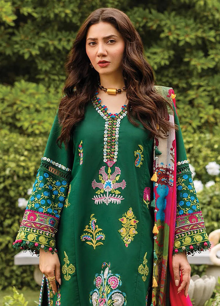 Siraa by Sadaf Fawad Khan Embroidered Lawn Suit Unstitched 3 Piece SDF24SL Ada A - Summer Collection