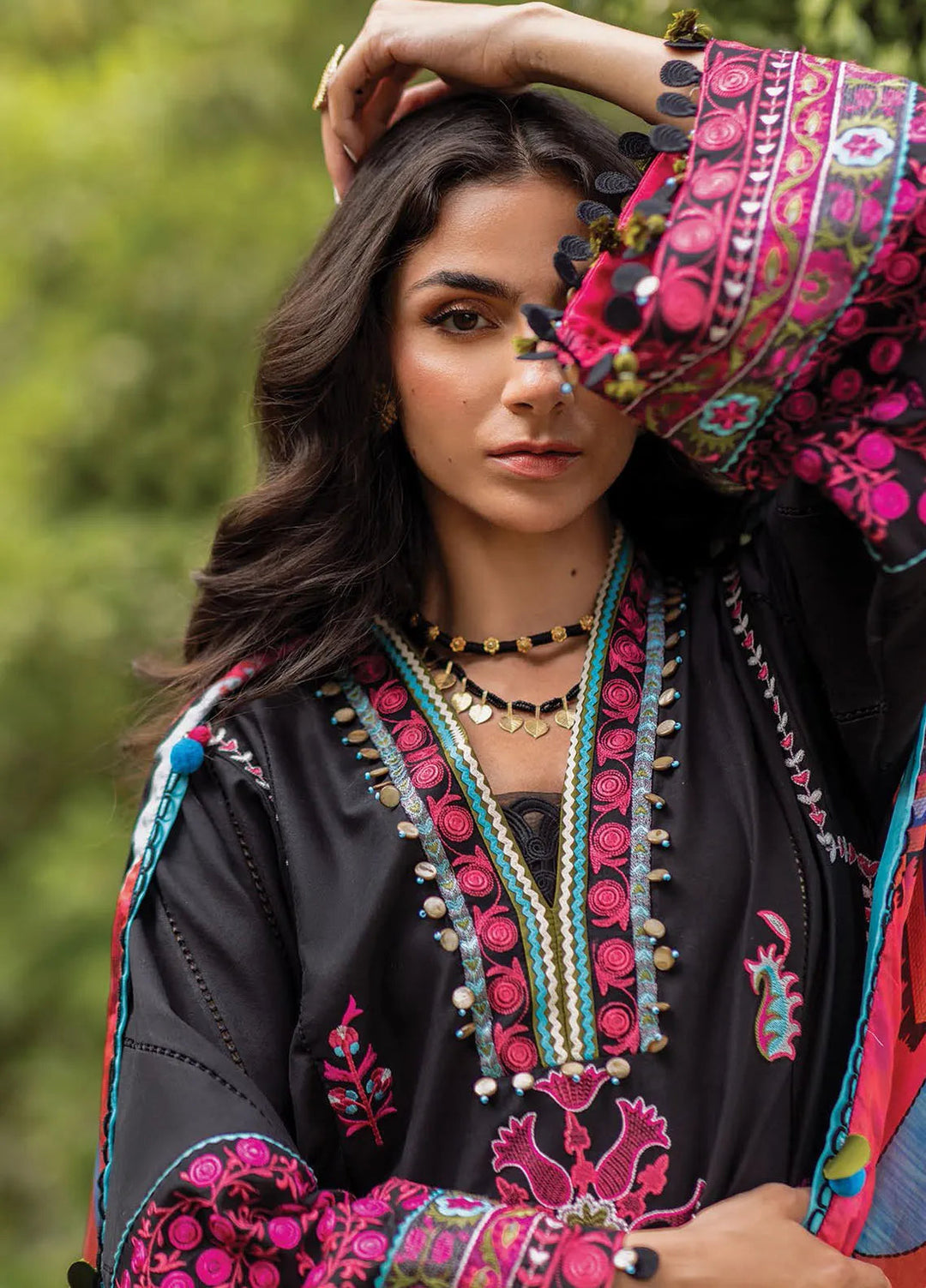 Siraa by Sadaf Fawad Khan Embroidered Lawn Suit Unstitched 3 Piece SDF24SL Ada B - Summer Collection
