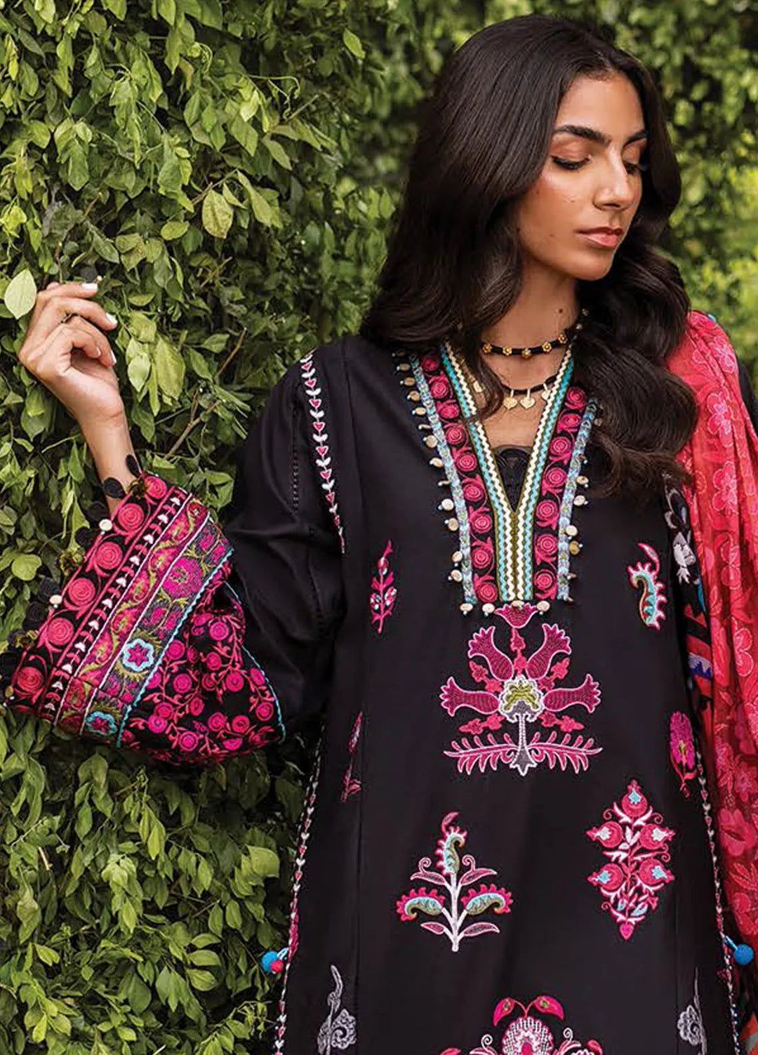 Siraa by Sadaf Fawad Khan Embroidered Lawn Suit Unstitched 3 Piece SDF24SL Ada B - Summer Collection