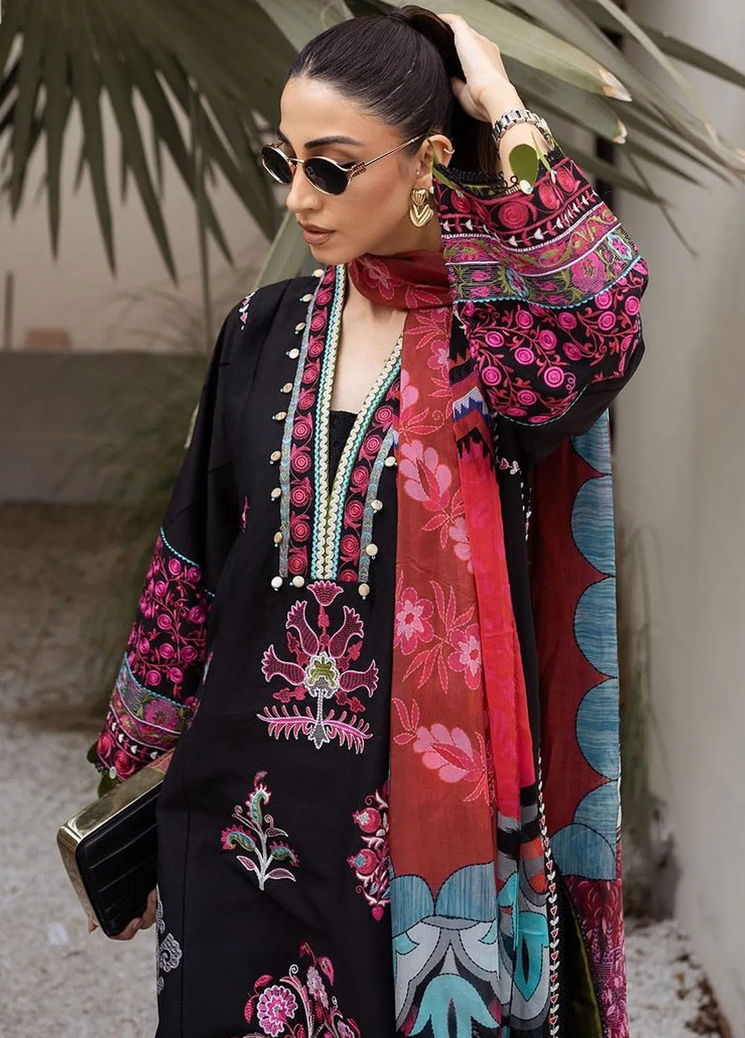 Siraa by Sadaf Fawad Khan Embroidered Lawn Suit Unstitched 3 Piece SDF24SL Ada B - Summer Collection