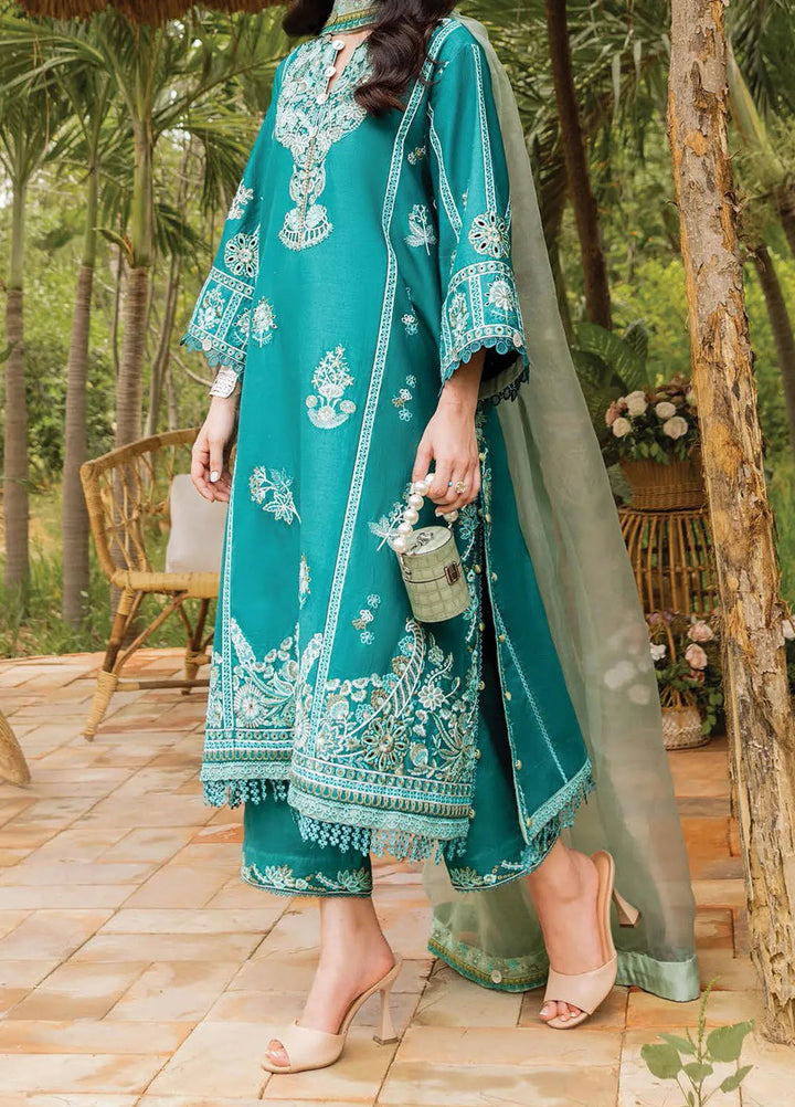 Siraa by Sadaf Fawad Khan Embroidered Lawn Suit Unstitched 3 Piece SDF24SL Faizah A - Summer Collection