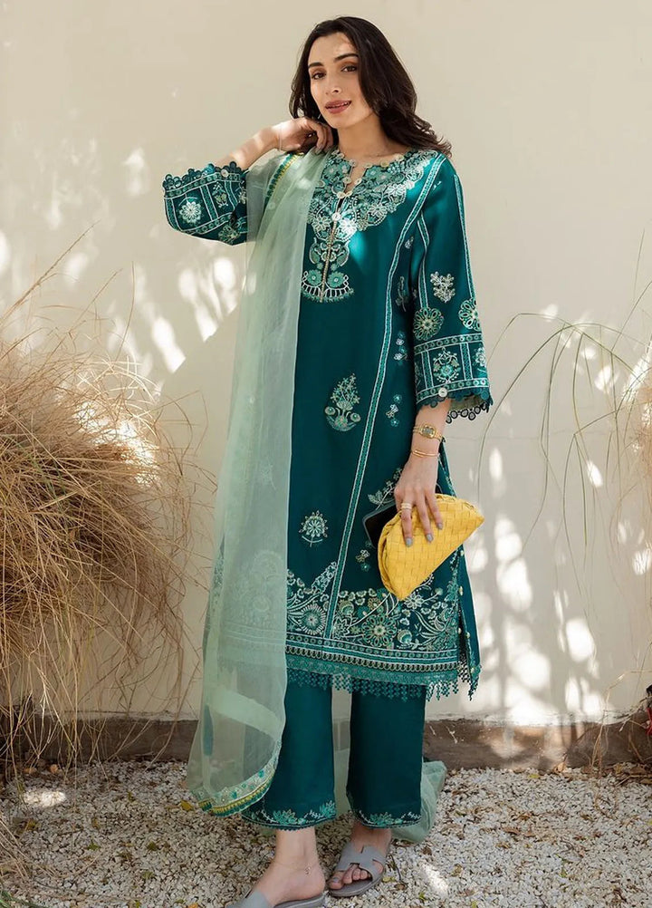 Siraa by Sadaf Fawad Khan Embroidered Lawn Suit Unstitched 3 Piece SDF24SL Faizah A - Summer Collection