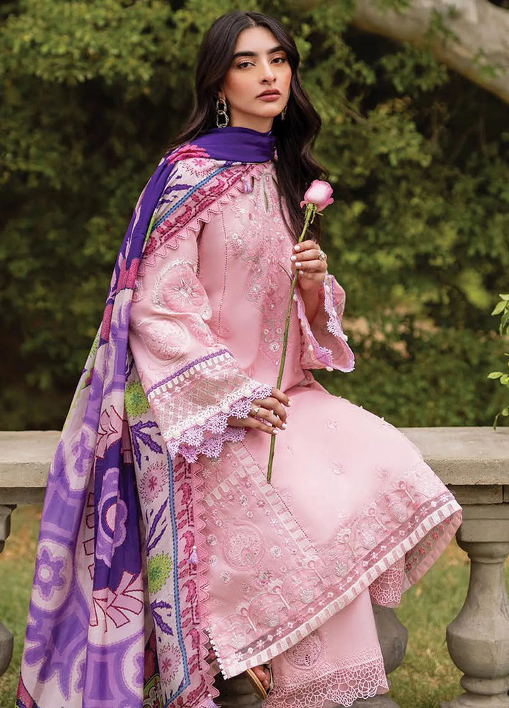 Siraa by Sadaf Fawad Khan Embroidered Lawn Suit Unstitched 3 Piece SDF24SL Gina A - Summer Collection