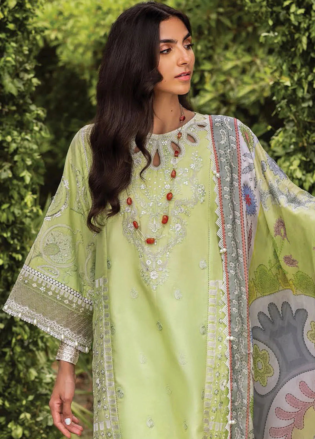 Siraa by Sadaf Fawad Khan Embroidered Lawn Suit Unstitched 3 Piece SDF24SL Gina B - Summer Collection
