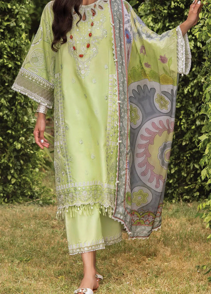 Siraa by Sadaf Fawad Khan Embroidered Lawn Suit Unstitched 3 Piece SDF24SL Gina B - Summer Collection