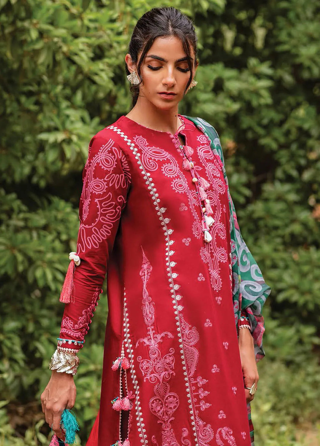 Siraa by Sadaf Fawad Khan Embroidered Lawn Suit Unstitched 3 Piece SDF24SL Helen B - Summer Collection