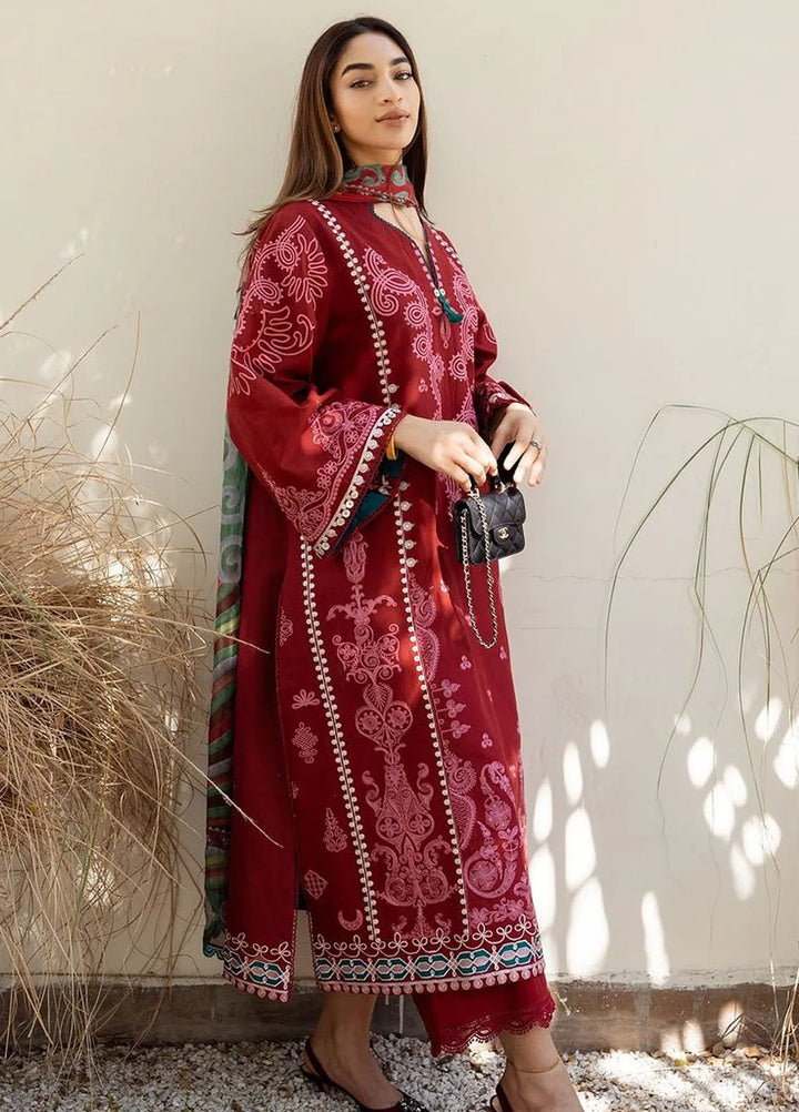 Siraa by Sadaf Fawad Khan Embroidered Lawn Suit Unstitched 3 Piece SDF24SL Helen B - Summer Collection