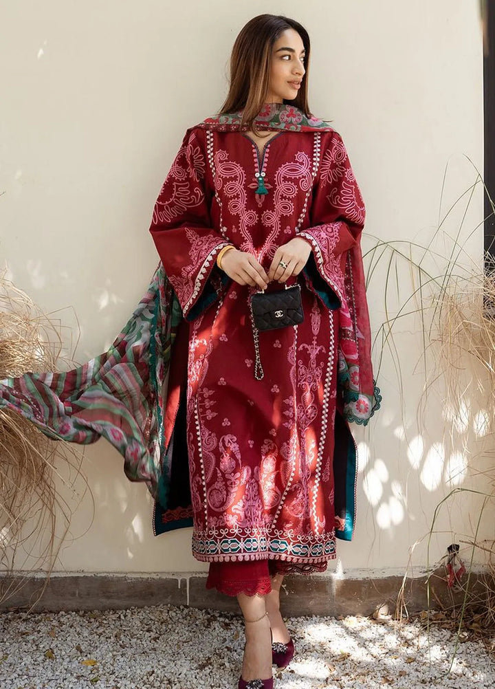 Siraa by Sadaf Fawad Khan Embroidered Lawn Suit Unstitched 3 Piece SDF24SL Helen B - Summer Collection