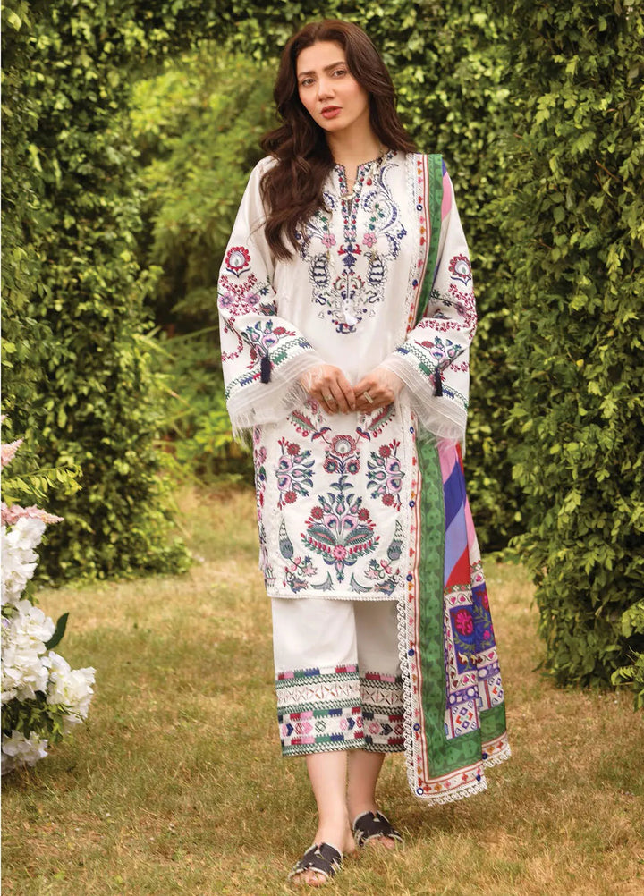 Siraa by Sadaf Fawad Khan Embroidered Lawn Suit Unstitched 3 Piece SDF24SL Suzani A - Summer Collection