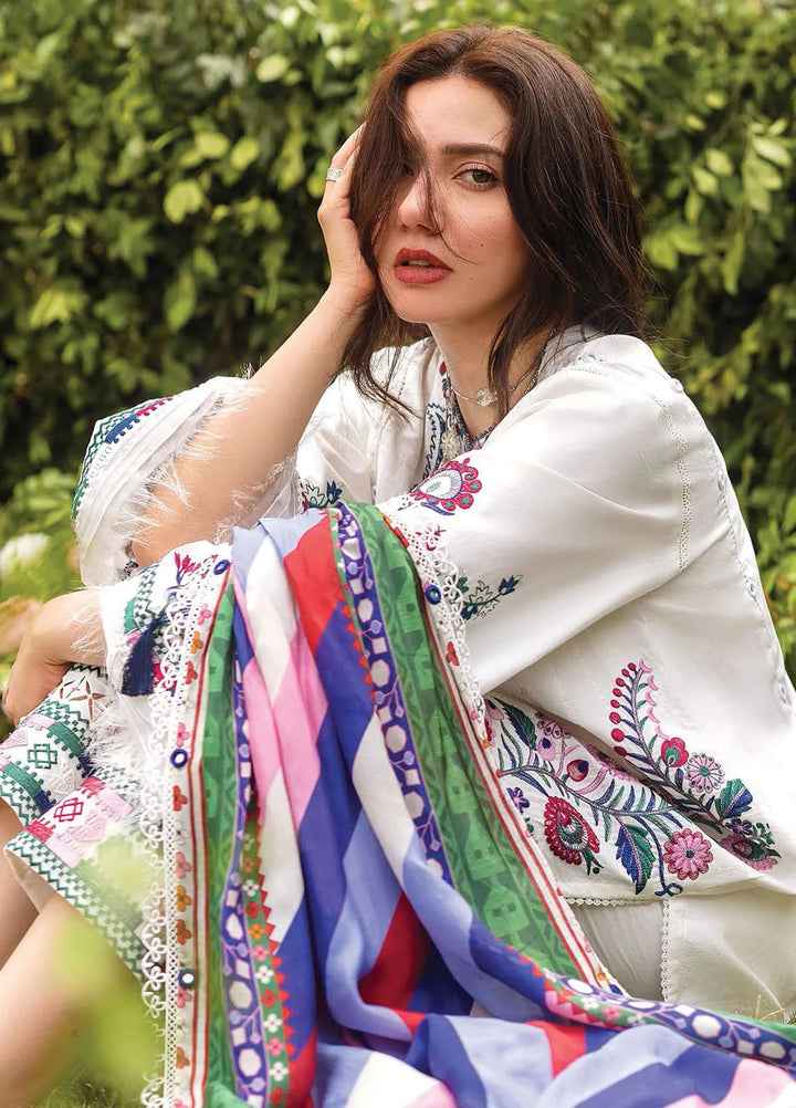 Siraa by Sadaf Fawad Khan Embroidered Lawn Suit Unstitched 3 Piece SDF24SL Suzani A - Summer Collection