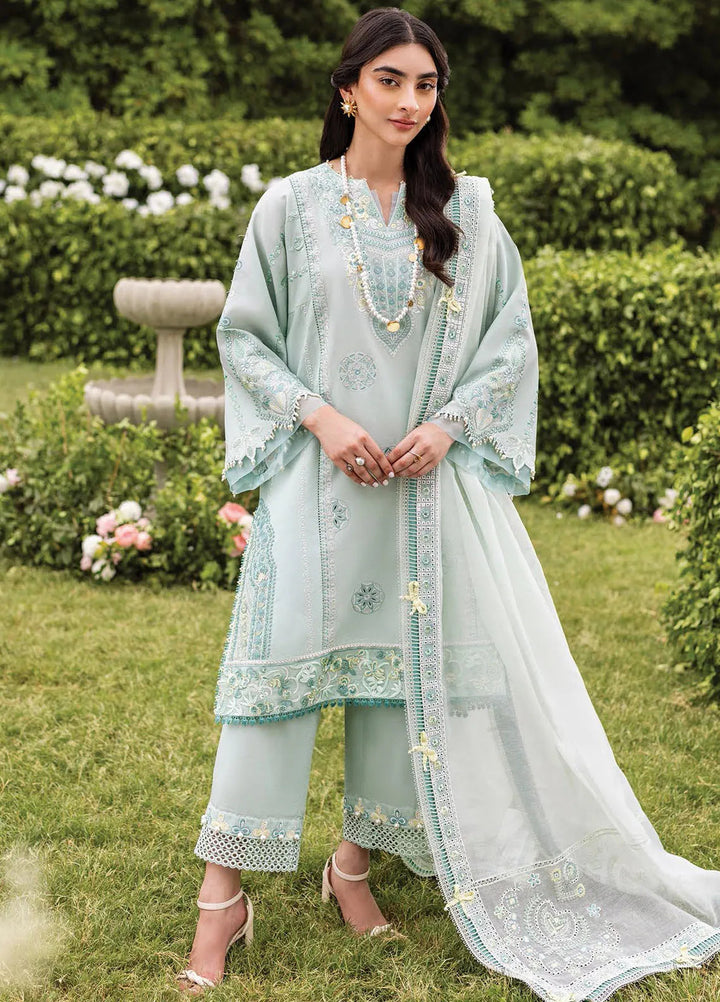 Siraa by Sadaf Fawad Khan Embroidered Lawn Suit Unstitched 3 Piece SDF24SL Zaphira B - Summer Collection