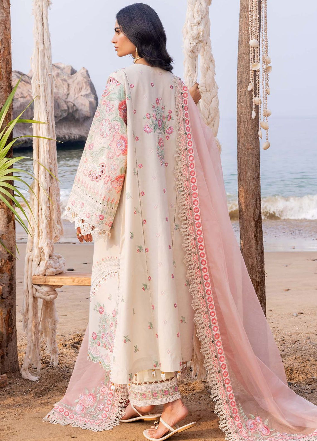 Siraa By Sadaf Fawad Khan Embroidered Lawn Suits Unstitched 3 Piece SDF24S Calah B - Luxury Collection