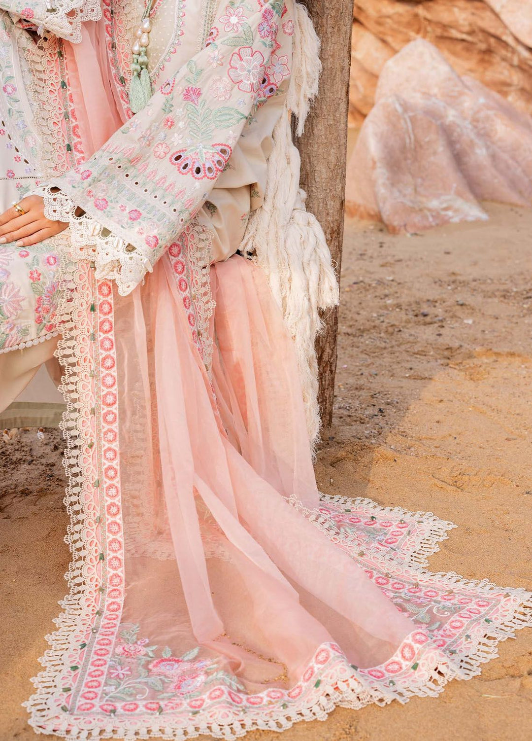 Siraa By Sadaf Fawad Khan Embroidered Lawn Suits Unstitched 3 Piece SDF24S Calah B - Luxury Collection