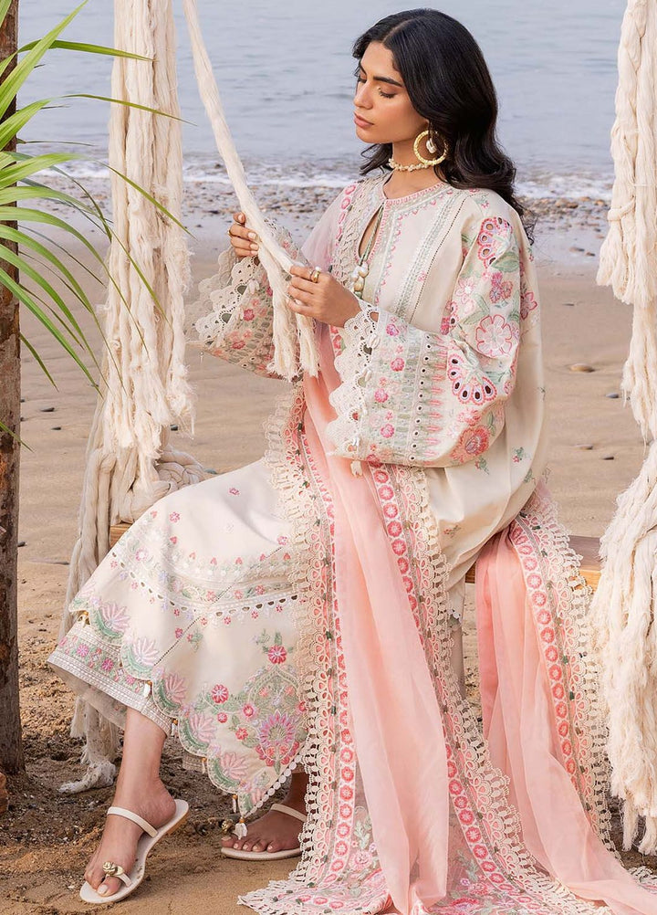 Siraa By Sadaf Fawad Khan Embroidered Lawn Suits Unstitched 3 Piece SDF24S Calah B - Luxury Collection