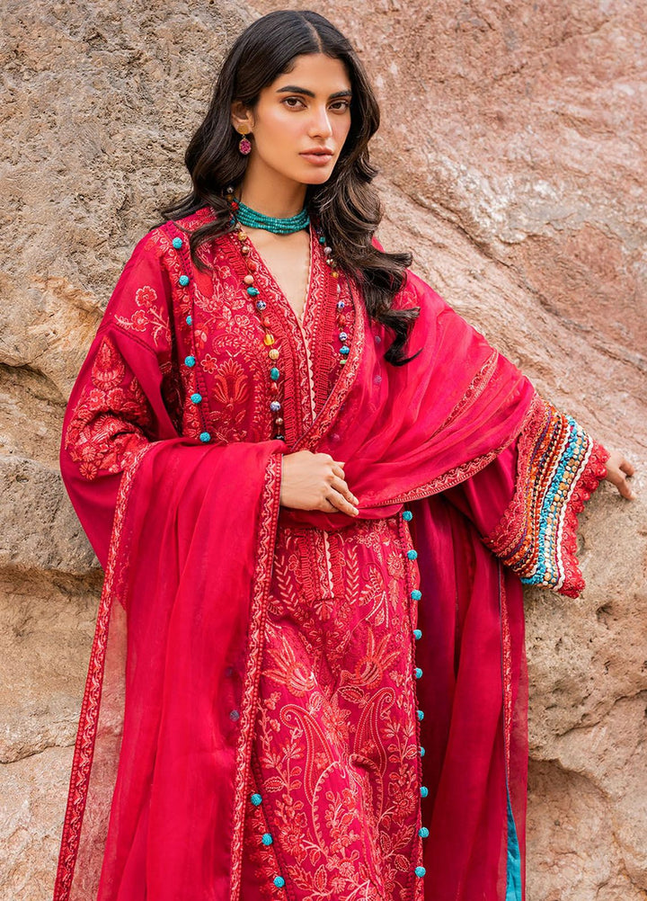 Siraa By Sadaf Fawad Khan Embroidered Lawn Suits Unstitched 3 Piece SDF24S Elaheh B - Luxury Collection