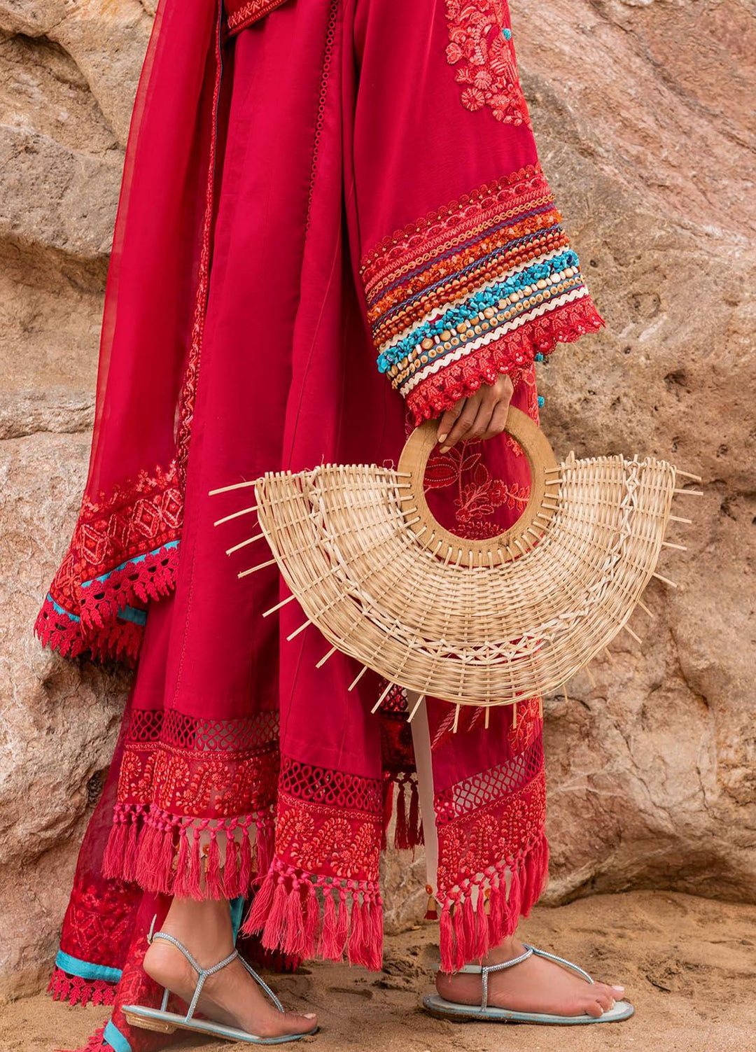 Siraa By Sadaf Fawad Khan Embroidered Lawn Suits Unstitched 3 Piece SDF24S Elaheh B - Luxury Collection