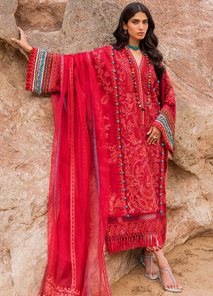 Siraa By Sadaf Fawad Khan Embroidered Lawn Suits Unstitched 3 Piece SDF24S Elaheh B - Luxury Collection